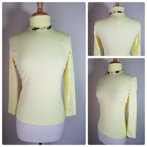 Gis Vintage Mod Retro Yellow Top Matching Necklace